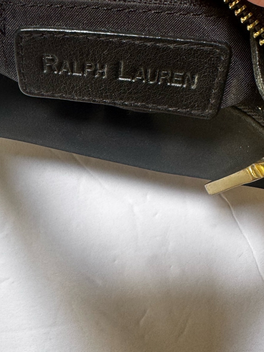 Ralph Lauren Y2K Nylon Mini Hobo Shoulder Bag Black Gold Hardware Zip Minimalist - Picture 8 of 16